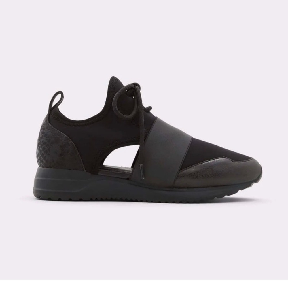 Aldo Dwiedia Neoprene Sneaker's Black Mixed Media Cutout Cybercore W8.5 M6.5